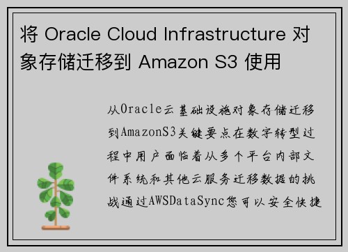 将 Oracle Cloud Infrastructure 对象存储迁移到 Amazon S3 使用